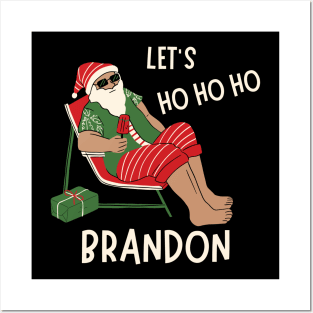 Christmas Let's Go Go Go Brandon Santa Claus Xmas Ho Ho Ho Posters and Art